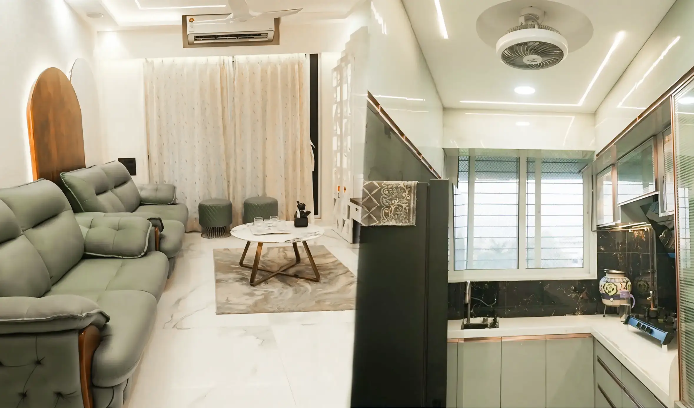  Full turnkey interior design for 2BHK apartment in Navi Mumbai