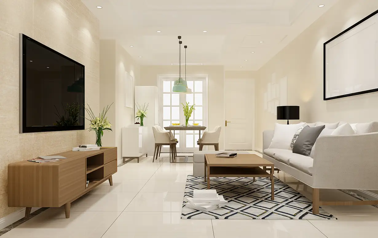 Smart living room layout design for small Navi Mumbai apartments