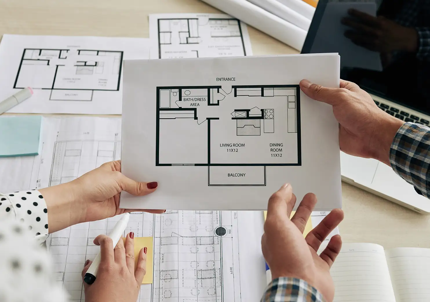 Modern living room interior design for 2BHK home in Navi Mumbai