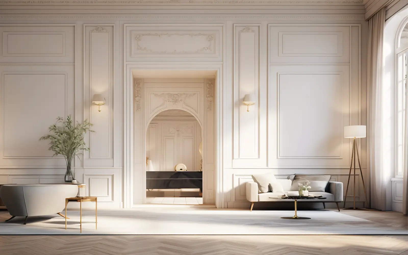 Minimal Luxury Interiors for Navi Mumbai Homes Soft beige interiors with warm accents showcasing minimal luxury style