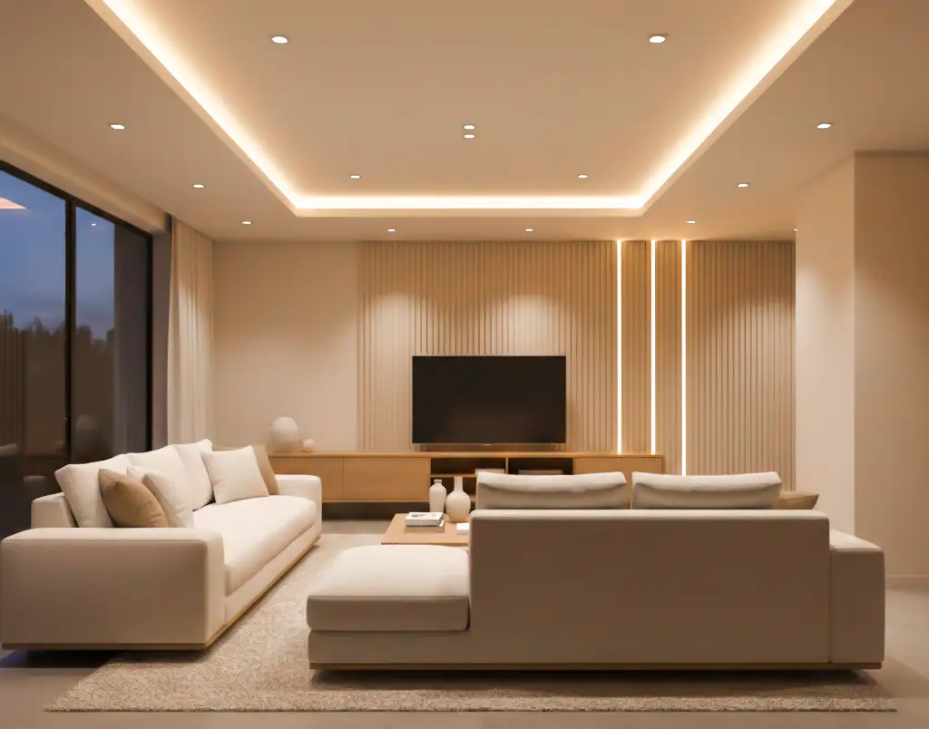 Modern living room lighting ideas for 2BHK homes in Navi Mumbai