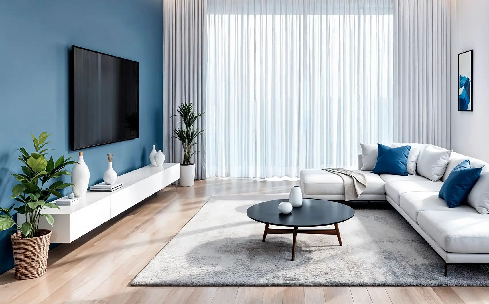 Warm and cozy living room interior design